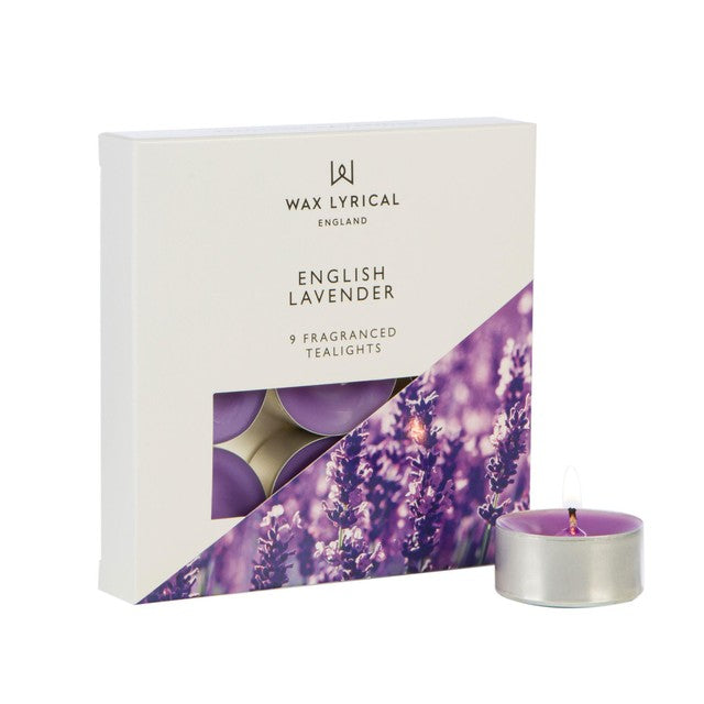 Wax Lyrical English Lavender scented tea lights pack of 9 (British brand)
