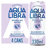 M&S Aqua Libra Blueberry & Pomegranate Flavoured Sparkling Water 4 x 330ml- Buy online at McGrocer