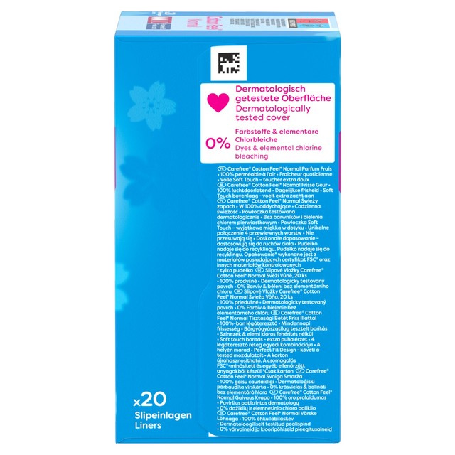 Carefree Cotton Fresh Scented Breathable Pantyliners - British product