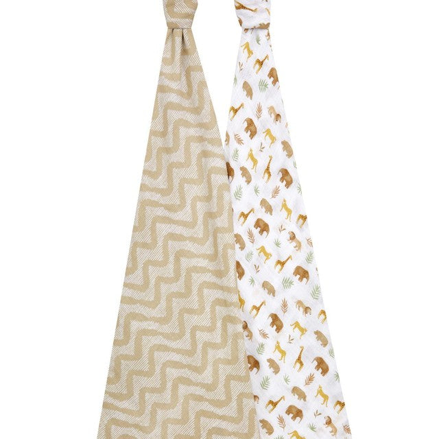Aden+Anais cotton muslin swaddle blanket Tanzania 2 pack - British product