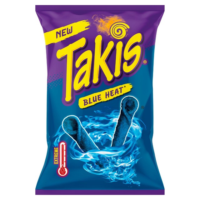 Takis Blue Heat chilli and lime flavour snack, UK version