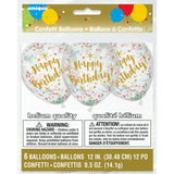 Unique Party Glitzy Birthday Confetti Balloons 6 Pack, UK version
