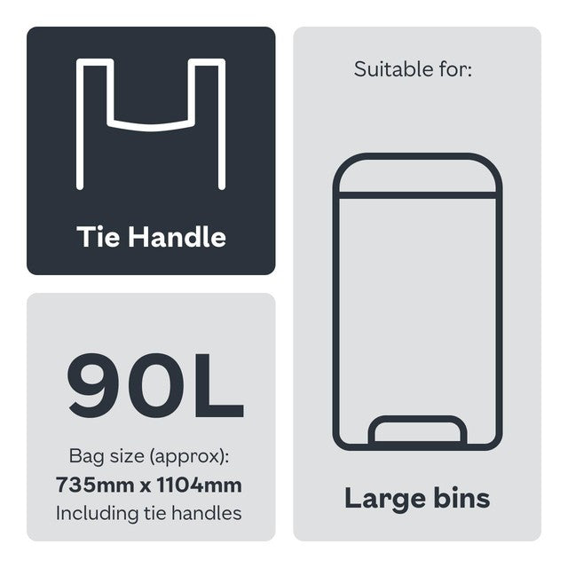 Ocado black refuse sacks 90L, imported from the UK