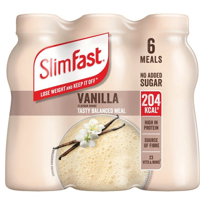 Slim-Fast Vanilla Milkshake Multipack Ready to Drink Meal Replacement Shake 6 x 325ml