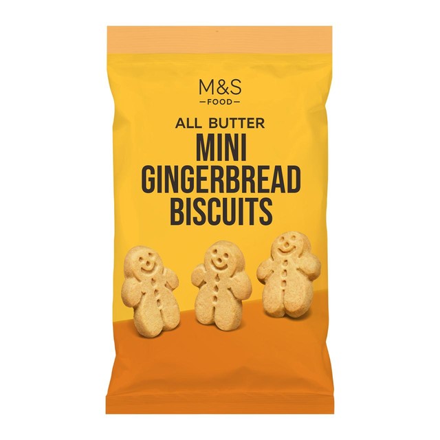 M&S all butter mini gingerbread biscuits 100g, imported from the UK