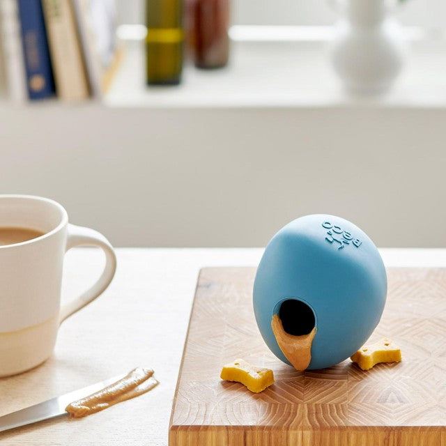 Beco Natural Rubber Wobble Ball Dog Toy Blue - British product