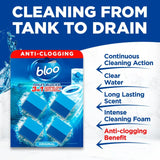 Bloo 3in1 in-cistern toilet blocks blue water ocean scent - British product