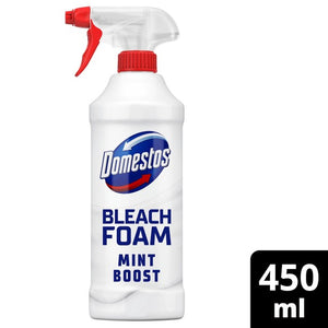 Domestos Bleach Foam Spray Toilet and Bathroom Cleaner 450ml