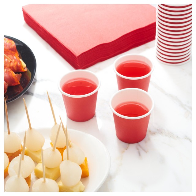 Duni small red paper shot cups 20 per pack (British brand)