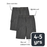 M&S Boys Regular Leg Cargo School Shorts 4-5 Years Grey