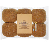 M&S Soft Wholemeal Rolls 6 Pack imported from the UK