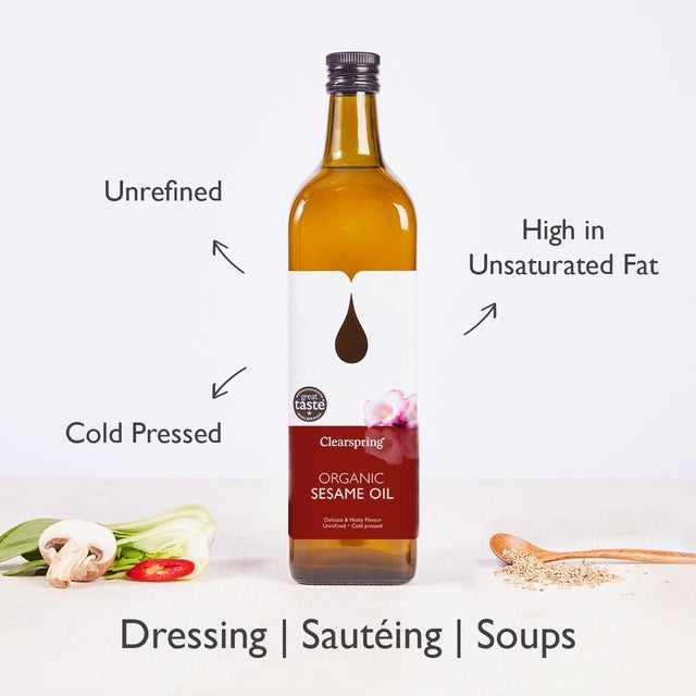 Clearspring organic cold pressed sesame oil 1L - British product