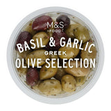 M&S M&S Basil & Garlic Marinated Olive Selection 180g- Buy online at McGrocer