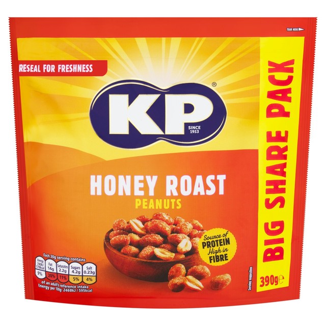 KP Nuts Honey Roast Peanuts 390g, UK version