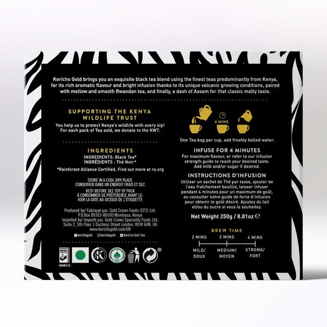 Kericho Gold black tea 80 tea bags, imported from the UK