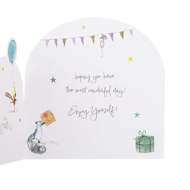 M&S Animals Birthday Card 15cm x 15cm, imported from the UK