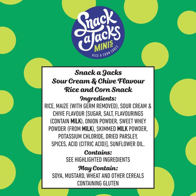 Snack a Jacks sour cream & chive rice and corn cakes 23g bag (British brand)