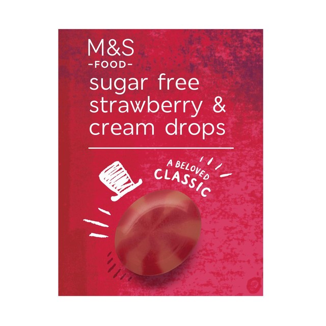 M&S sugar-free strawberry and cream drops 42g, imported from the UK