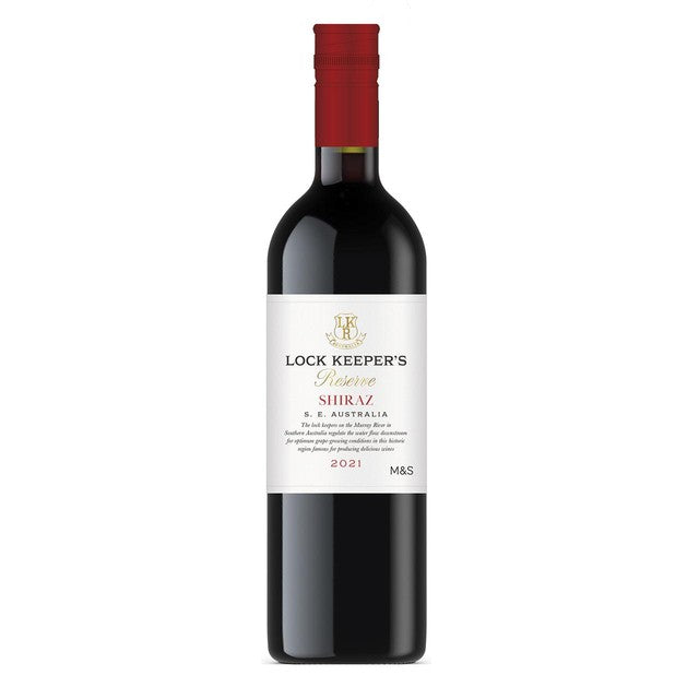 M&S Lock Keeper's Shiraz wine 75cl, imported from the UK