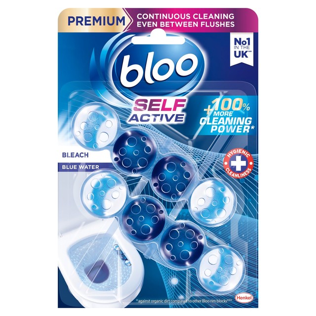 Bloo Colour Active+ Bleach toilet rim blocks 2 x 50g - British product