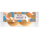 M&S Ocado Large Soft White Baps White Bread Rolls 4 per Pack- Buy online at McGrocer
