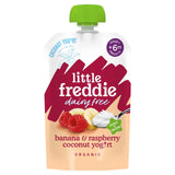 M&S Little Freddie Dairy Free Banana & Raspberry Yoghurt Baby Food Pouch for 6+ Months 90g- Buy online at McGrocer