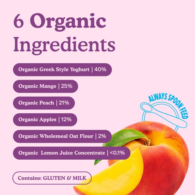 Little Freddie mango peach yoghurt baby food pouch 100g, UK version
