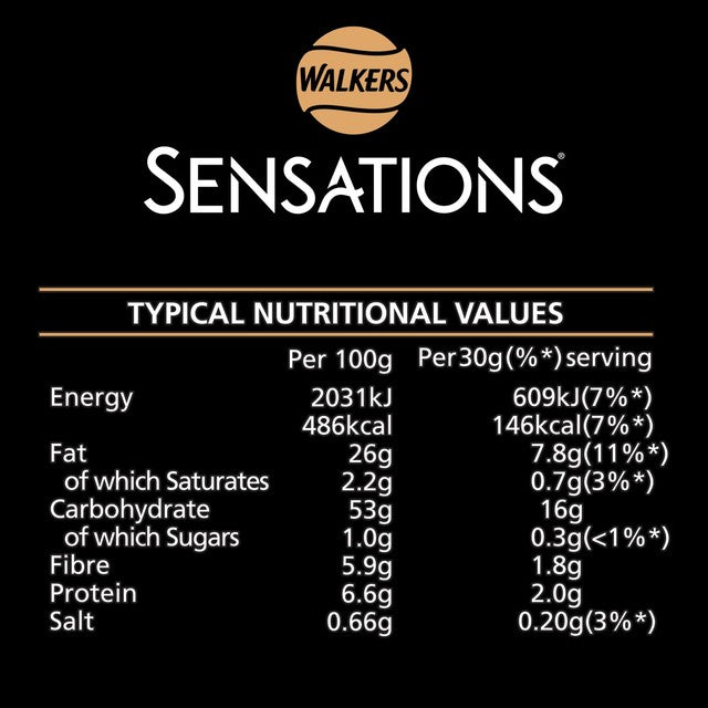 Walkers Sensations Sea Salt & Black Peppercorn sharing crisps 150g (British brand)