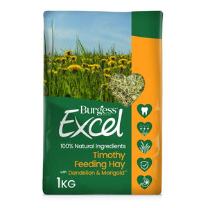 Burgess Excel Feeding Hay With Dandelion and Marigold Small Animal Hay 1kg