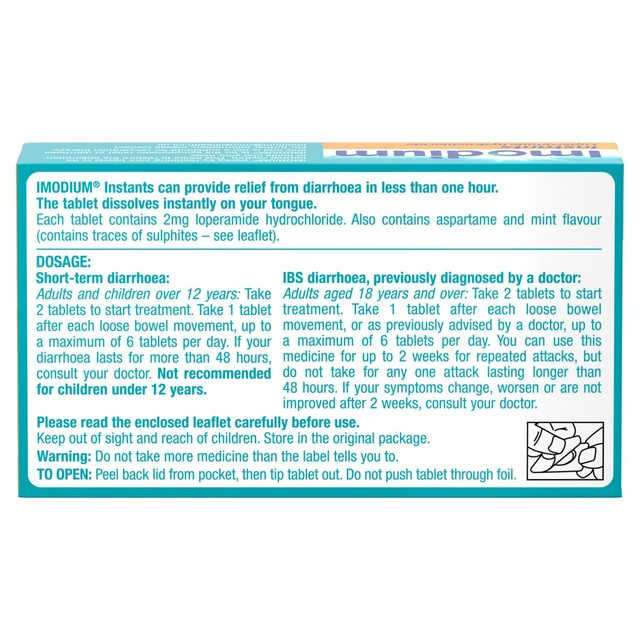 Imodium instant tablets - British product