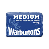 Warburtons white sliced medium bread loaf 400g (British brand)
