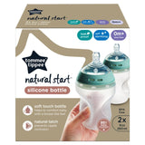 Tommee Tippee Natural Start Silicone Baby Bottle 2 x 260ml (British brand)