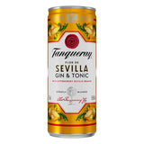 Tanqueray Flor de Sevilla gin and tonic ready-to-drink can 250ml (British brand)