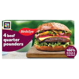 Birds Eye Classic 4 Beef Quarter Pounders mit Zwiebeln, gefrorene Rindfleischburger, 454 g