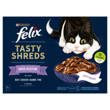 Felix Tasty Shreds Mixed Selection in Gravy Nassfutter-Sortenpackung für Katzen, importiert aus dem Vereinigten Königreich