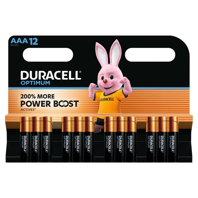 Duracell Optimum AAA batteries 12 pack - British product