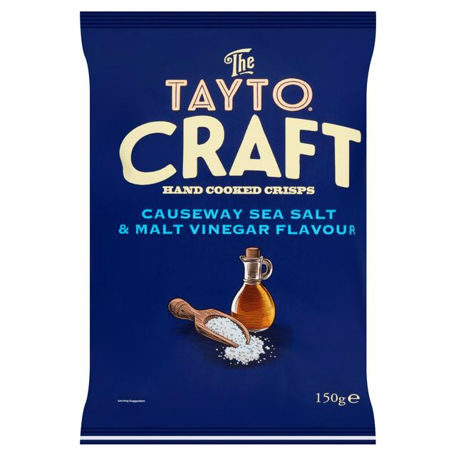 Tayto Hand Cooked Causeway Sea Salt Malt Vinegar Crisps 150g