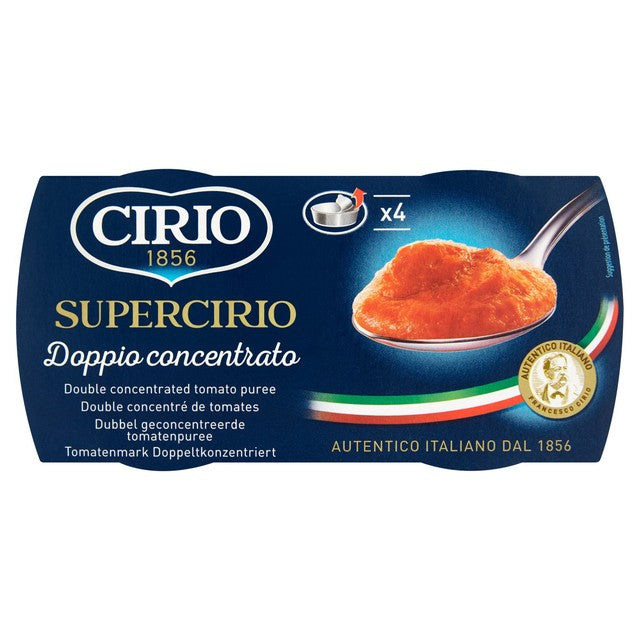 Cirio Italian double concentrated tomato puree 4 x 70g pots - British product