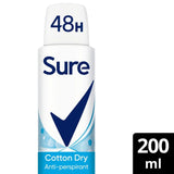 M&S Sure Women Cotton Dry Anti-Perspirant Deodorant Aerosol 200ml- Buy online at McGrocer