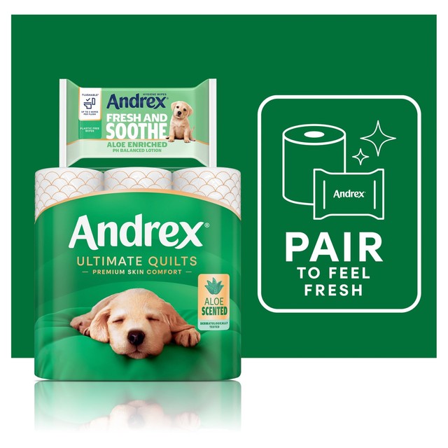 Andrex Ultimate Quilts with Aloe Vera toilet rolls 9 rolls - British product