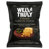 Well&Truly cracker thins Cheddar Gouda Jalapeno, imported from the UK