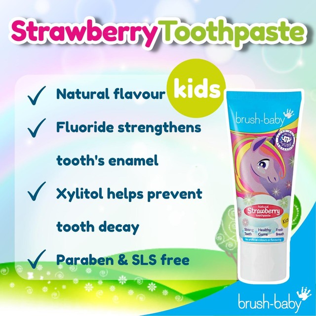 Brush-Baby Kids Natural Strawberry Toothpaste 50ml - British product