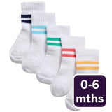 M&S M&S Girls Cotton Baby Socks, 0-6 Months, White, 5 Pack- Buy online at McGrocer