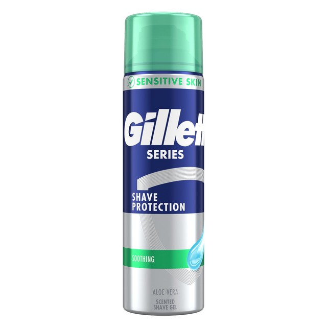 Gillette shaving gel with aloe for sensitive skin 200ml, UK version
