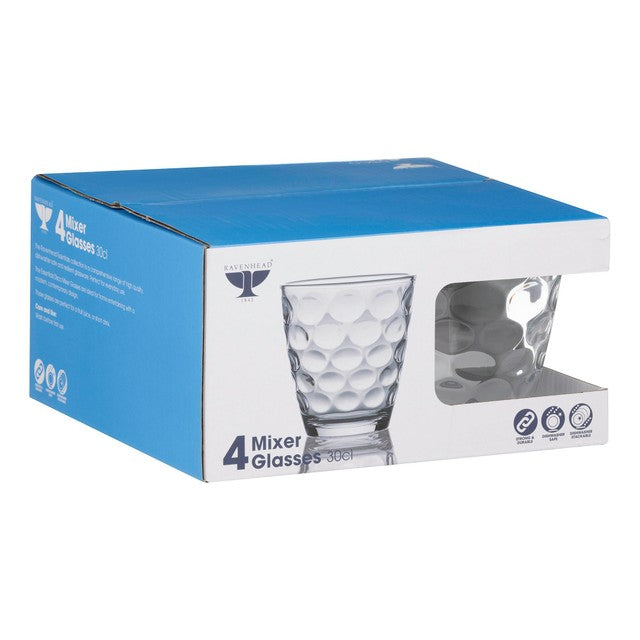 Ravenhead Essentials Disco mixer glasses 4-pack, imported from the UK