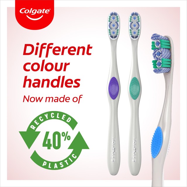 Colgate 360 Max White medium manual toothbrush 3 pack - British product