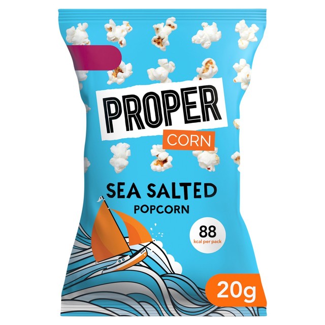 Propercorn lightly sea salted popcorn 20g, imported from the UK
