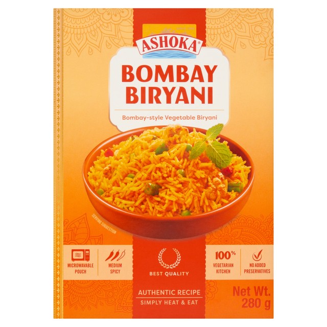 Ashoka Bombay biryani vegetable rice dish 280g - British product