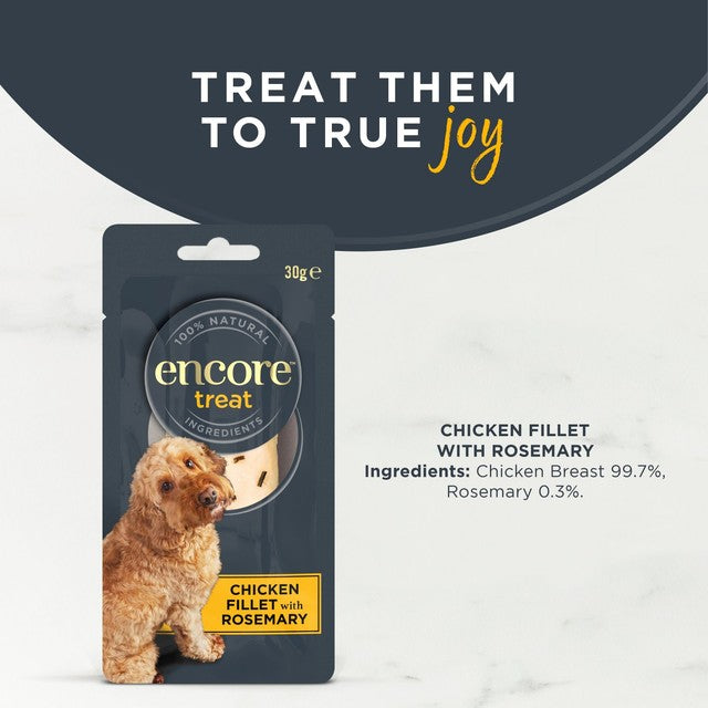 Encore chicken fillet with rosemary dog treat 30g - British product
