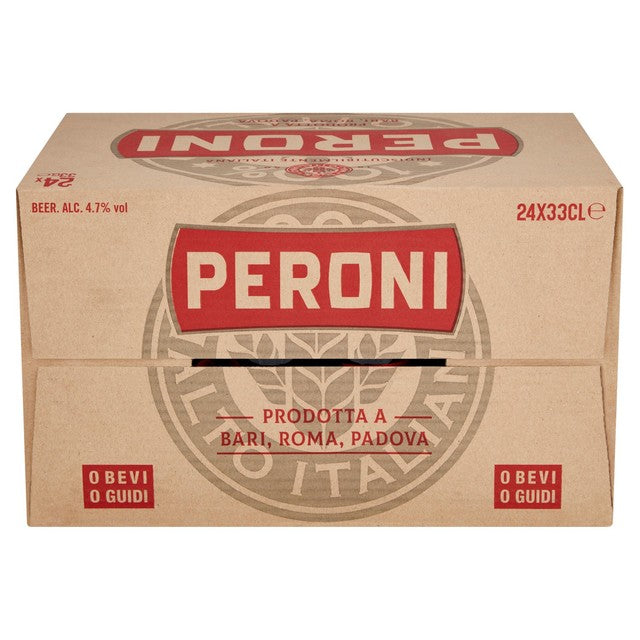 Peroni Red Lager beer bottles 24 x 330ml, imported from the UK